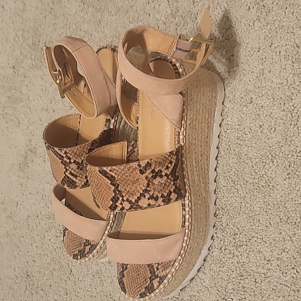 Blush pink Snake print Wedges